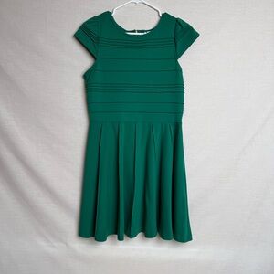 Elle Women’s Green Fit & Flare Dress Size 12 Cap Sleeve Party Cocktail
